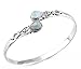 11.70gms,3.20ctw Genuine Gemstone .925 Silver Overlay Handmade Fashion Cuff Bangle Jewelry