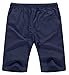 NITAGUT Men's Linen Casual Classic Fit Short Navy Blue S