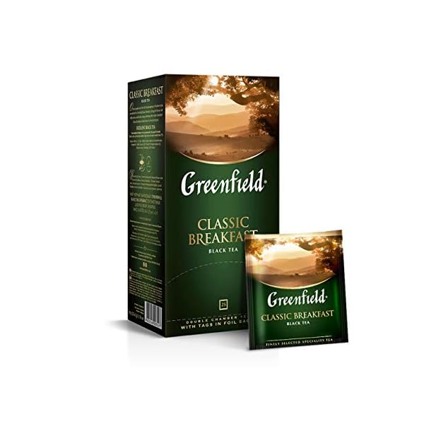 Greenfield Classic Breakfast, Klassischer Schwarztee, Indien, Pure Black Tea, India, 25 Beutel (25 x 2 g), 50 g [25…