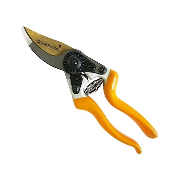 GRÃNTEK Premium Gartenschere Z-25, Geschmiedet, TITAN beschichtete SK5 PrÃ¤zisionsklinge, Baumschere Rebschere Ergonomisch 215 mm, Bypass Rosenschere Antihaftbeschichtet, Zufriedenheitsgarantie