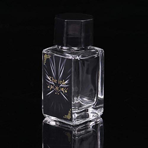 Handmade Dip Pen, English Calligraphy Feather Dip Quill Pen Writing Ink Set with 5 Replacement Nibs and Pen Nib Base for Stationery Gift(Black)