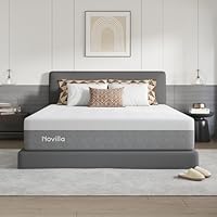 Novilla 14 Inch King Size Memory Foam Mattress in a Box, Pressure Relieving & Plush Comfort, Bliss, Grey