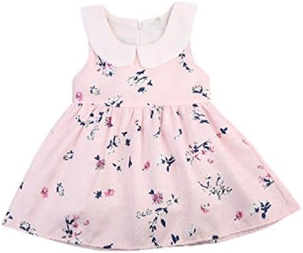 Ponce Kids Clothes Cute Toddler Kids Princess Girls Summer Dress Sleeveless Peter Pan Collar Boho Floral Sundress Holiday Party Dresses Clothes
