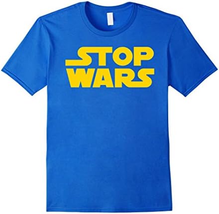 Mens Stop Wars T Shirt Medium Royal Blue