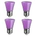 KQHBEN 2W LED Purple Light Bulb E26 Base for Wedding Halloween Christmas Party Bar Decor 6-Pack