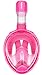 Octobermoon Original 180°Full view Panoramic Snorkel Mask-Full Face snorkeling Design.with anti-fog anti-leak Technology,See More water world Larger Viewing Area (XS Pink)