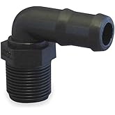 Banjo HB100-90 Polypropylene Hose Fitting, 90 Degree Elbow, 1" NPT Male x 1" Barbed