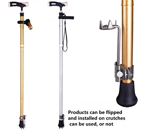 Effortsmy 1 Pairs Outdoor Crutches Crampons Non-Slip Crutch Paws Snow Claw Claw Nail Chain - 5 Tooth Stainless Steel ice Grip - Gray,10cm