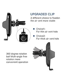 Choshim - Soporte de cargador de coche inalámbrico, 2 en 1, abrazadera automática para iPhone 8 8 Plus X XS, Samsung S6 S6 Edge S8 S7 Note 7 S9 8 9 y otros smartphones con certificación Qi Enable