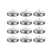 Mega Candles 12 pcs Unscented Silver Floating Candles, Hand Poured Wax Candle 3 Inch Diameter, Home Décor, Wedding Receptions, Occasions, Festivities, Events, Meditations, Tranquility, Spa