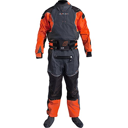 Level Six Emperor 3.0 Ply Drysuit, Large, Blaze Red/Charcoal