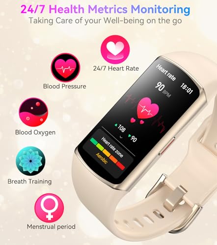 Smart Watch Fitness Tracker with 24/7 Heart Rate, Blood Oxygen Blood Pressure Monitor Sleep Tracker 120 Sports Modes Activity Trackers Step Calorie Counter IP68 Waterproof for Andriod iPhone Women Men