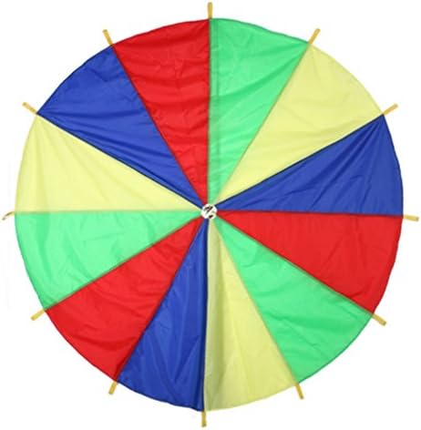 ULAKY Colorful Parachute Sensory Integration Training Rainbow Umbrella Toy Tent For Outdoor Game