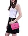 HDE Women's Small Crossbody Handbag Purse Bag with Chain Shoulder Strap (Hot Pink)