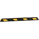Park-It Parking Curb TLC16101blkylw 6 Ft (72 in) Rubber Parking Curb Wheel Stop Block for Car, RV, Trailer, Garage, Driveway or Parking Lot (Black with Yellow Reflective Stripes)
