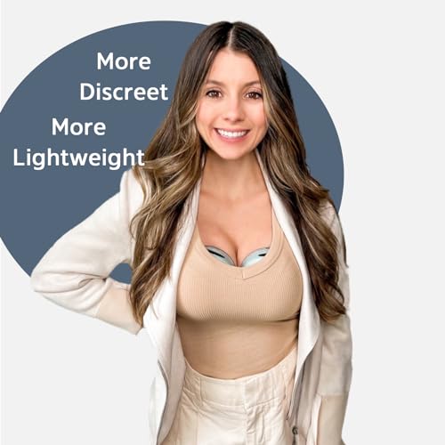 MomMed Wearable Breast Pump, S21 Portable Hands-Free Electric Breast Pump, Painless Breastfeeding Breast Pump Can Be Worn in-Bra, with 3 Mode & 12 Levels, Leak-Proof Design & Low Noise, 24mm Flange