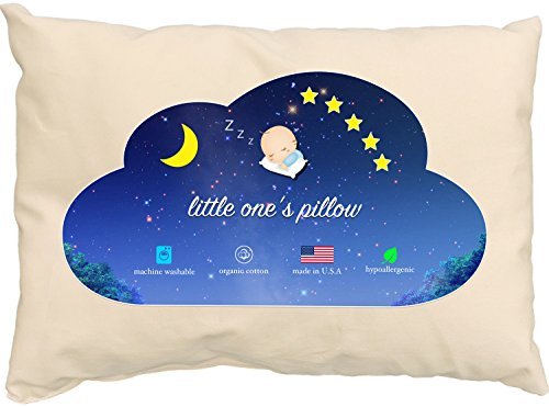Toddler Pillow - Delicate Organic Cotton Shell - Soft and Supportive Pillows for Kids, Hand-Crafted for Better Naps and a Restful, Soothing Sleep Every Time! (13 in x 18 in) by Little One's Pillow