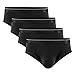 DAVID ARCHY 4 Pack Men's Ultra Soft Comfy Rib Micro Modal Briefs (L, Black)
