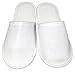 Luxehome White Fleece Close Toe Spa Slippers, 20 Pairs per Case