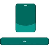 MOSISO Wrist Rest Support for Mouse Pad&Keyboard Set, Rectangular Ergonomic Mousepad Non-Slip Base Home/Office Pain Relief&Easy Typing Pad with Neoprene Cloth&Raised Silicone Lining, Teal Green