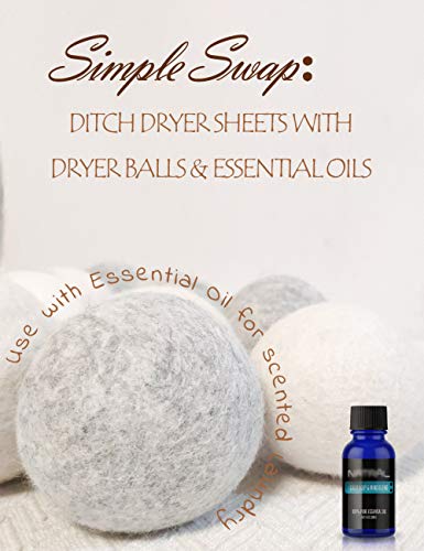 OHOCO Wool Dryer Balls, Organic Natural Wool for Laundry, Fabric Softening - Anti Static, Baby Safe, No Lint, Odorless and Reusable 6Pack, 3 Gray 3 White