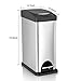 Fortune Candy Step Trash Can,Carbon Steel Garbage Can with Lid and Plastic Inner Bucket for Bathroom (Stainless Steel)