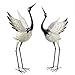 Bits and Pieces -Red Crowned Cranes Metal Garden Sculpture - Set of Two Metal Cranes for Home and Garden Décor - Metal Garden Art, Outdoor Lawn and Patio Decor, Backyard Sculpture, and Decoration.
