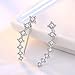 Yolmina Ear Cuff Climber Earrings 7 CZ Cubic Zirconia Crawler Earrings S925 Sterling Silver Hypoallergenic Earring with Gift Box