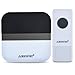 ABLEGRID® Portable Wireless Doorbell with 900-feet, 52 Chimes, IP44 Waterproof Transmitter, 4-Level Volume with LED Indicator Doorbells, No Batteries Required for Receiver ( FX-B7 )