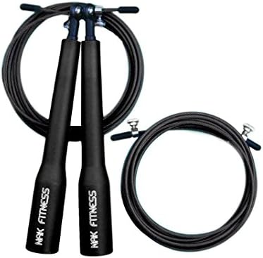 NAK Fitness Speed Jump Rope with super-fast high-grade metal bearings, best for Boxing, MMA and endurance fitness training with this speed cable rope.
