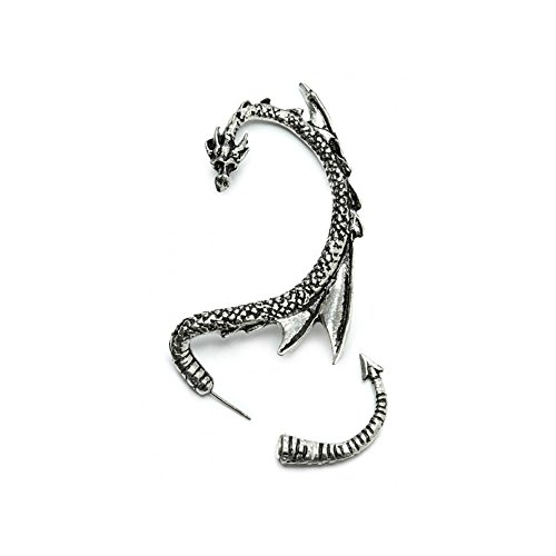 Silver Phantom Jewelry Women's Silvertone Dragon Ear Cuff Wrap Earring Gothic Jewelry (Left Ear)