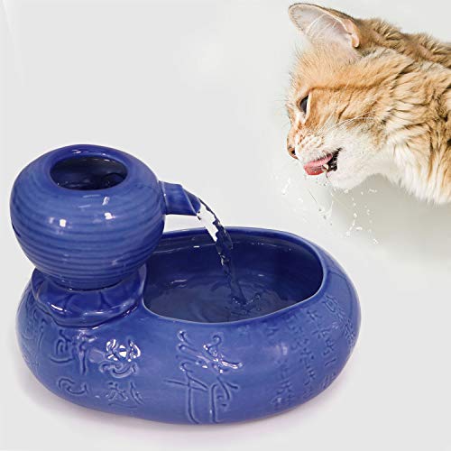 Wistwoxxon Ceramic Cat Drinking Water Fountain, 0.6 Liters /20 oz Pet