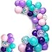GroccsPro Mermaid Balloons Pack of 100,Purple Pink Turquoise Latex Balloons with Confetti Balloon for Mermaid Party Decorations Birthday Party Supplies