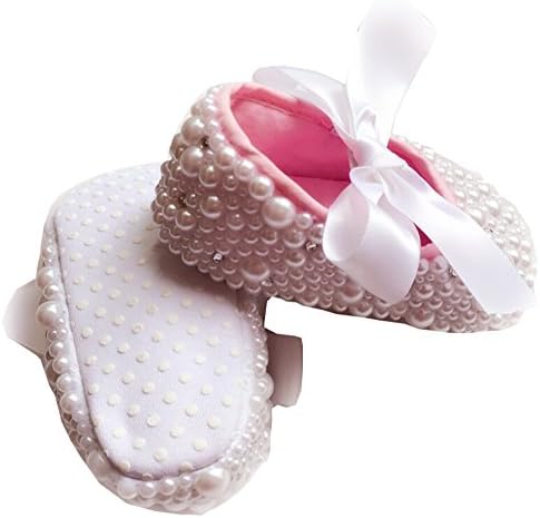Dollbling Off White Christening Pearls Custom Prewalkers, Princess Wedding Baby Girl Shoes