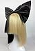 Diy-Wig Fashion Bowknot Half Black Blonde 2 Tone Shoulder Length Cosplay Costume Wig
