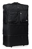 Hipack Travel Rolling Duffle Bag Large Black