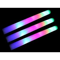 AJ Toys & Games 100 pcs Pack of 18 Multi Color Foam Baton LED Light Sticks - Multicolor Color Changing Rally Foam 3 Model Flashing