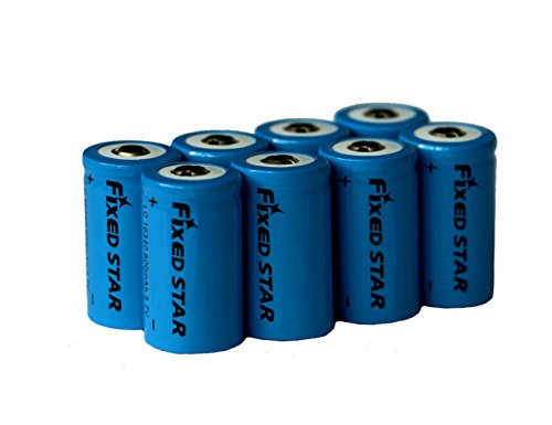 Fixed Star 8 Pcs 800Mah 16340 3.7V Rechargeable Lithium ion Battery, Rechargeable Replacement CR123A Batteries Fixed Star 8 Pcs 800Mah 16340 3.7V Rechargeable Lithium ion Battery, Rechargeable Replacement CR123A Batteries