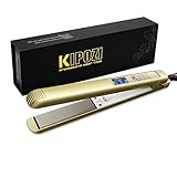 KIPOZI 1 Inch Pro Nano-Titanium Flat Iron,450F Salon High Heat,Anti Frizz LCD Hair Straightener, Dual Voltage
