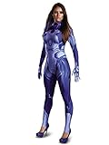 Disguise Women's Halo Cortana Adult Bodysuit Costume, Blue, Large