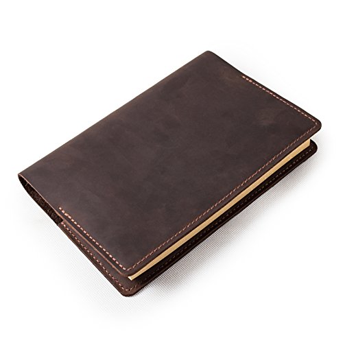 ANCICRAFT-A5-Journal-Notebook-Diary-Leather-Daily-Notepad-Cover-Refillable-Crazy-Horse-Leather-Handmade-Lined-Craft-Paper-Brown-Simple-Classic-Style-for-Office-School-Men-Women-Leather-Journal