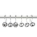 FINROS Decorative Shower Curtain Hooks, 12 Pcs Acrylic Double Glide Shower Curtain Hooks for Bathroom and Living Room (Clear)