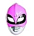 Disguise Sabans Mighty Morphin Power Rangers Pink Ranger Vacuform Mask Costume Accessory, Pink/Silver/Black, One Size Adult