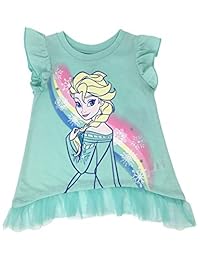 Disney Frozen Elsa juego de ropa para niñas con camisetas y pantalones cortos de sarga