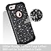 Casetego Compatible with iPhone 6S Plus Case,iPhone 6 Plus Case,Glitter Sparkle Bling Three Layer Heavy Duty Hybrid Sturdy Shockproof Protective Cover Case for Apple iPhone 6 Plus/6S Plus,Shiny Black