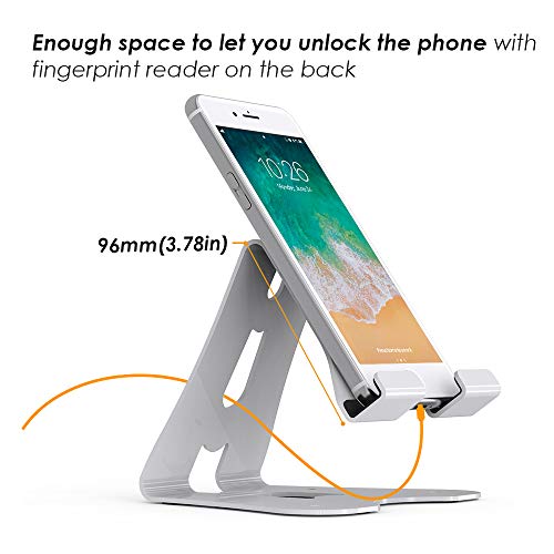 Beelta iPhone Stand, Android Cell Phone Stand, Tablet Stand for iPad (Up to 11 inch), Kindle E-Reader, Desk Accessories, White, BSC701W - Thumbnail 2