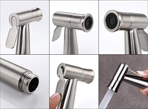 Hand Held Bidet Toilet Sprayer Kit Bathroom Cloth Diaper Washer Portable Shower Sprayer Stainless Steel Spray for Personal Hygiene