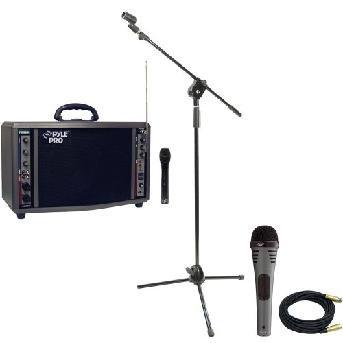 Buy Pyle Speaker, Mic, Cable and Stand Package PWMA3600 200 Watt