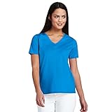 Lands' End Women's Relaxed Short Sleeve Supima Cotton V-Neck T-Shirt