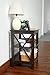 RAAMZO Espresso Finish Wooden X-Design Chair Side End Table with 3-Tier Shelf